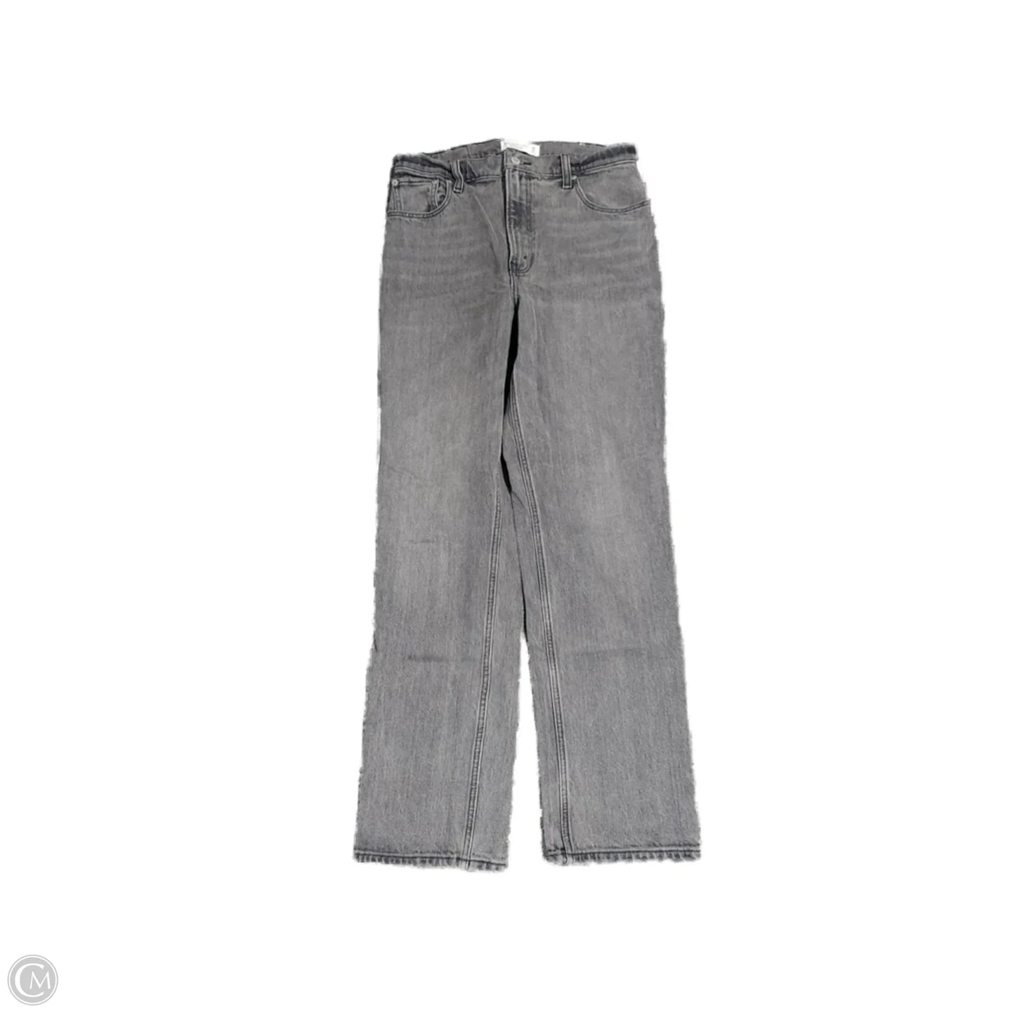 Jeans Straight By Abercrombie And Fitch In Grey Denim, Size: 8