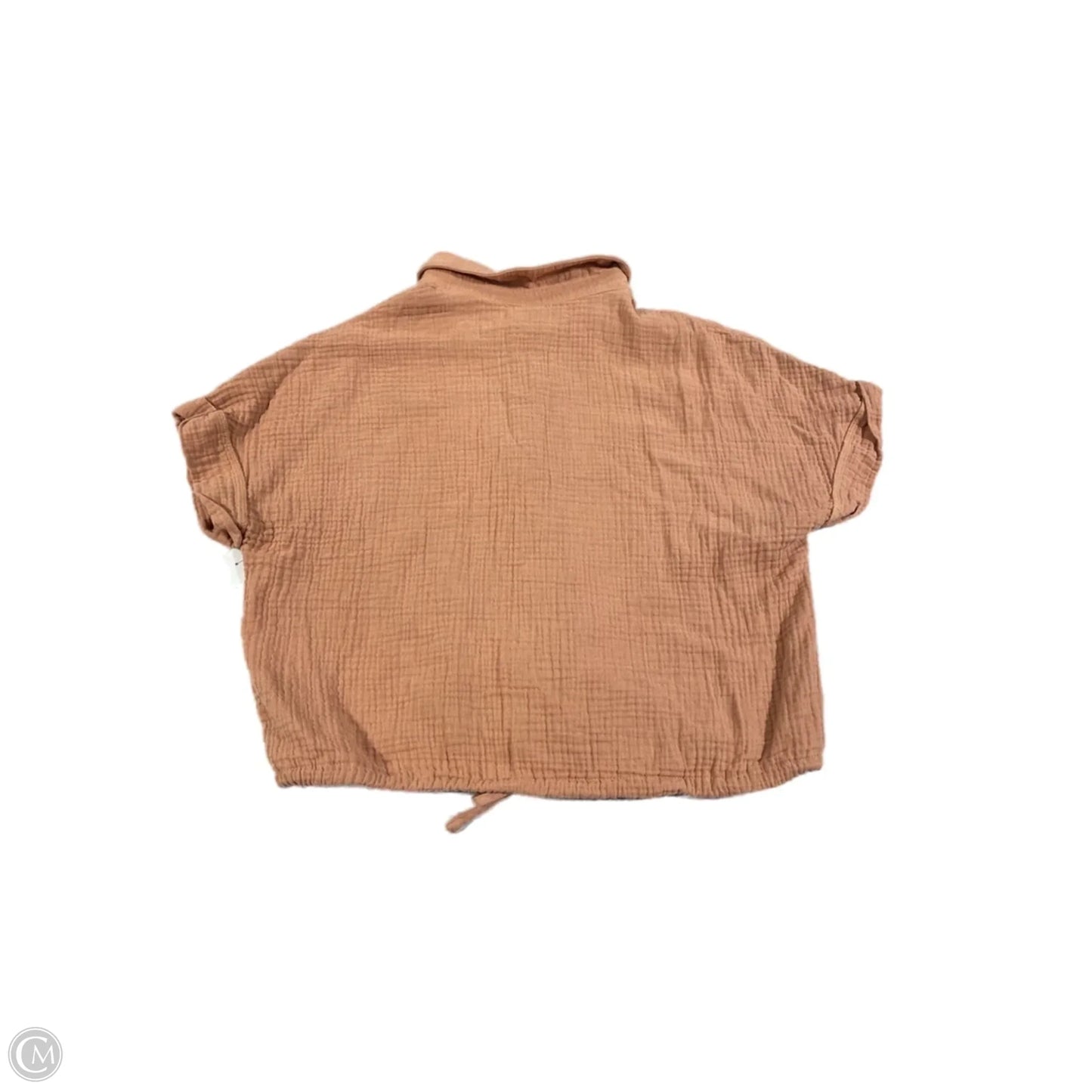 Top Short Sleeve By Shein In Tan, Size: M