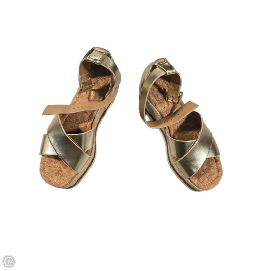 Sandals Heels Platform By Soda In Gold, Size: 8.5