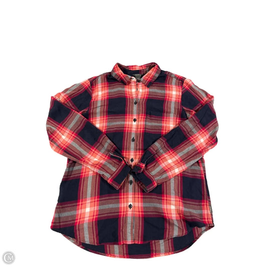 Top Long Sleeve By Eddie Bauer In Plaid Pattern, Size: S