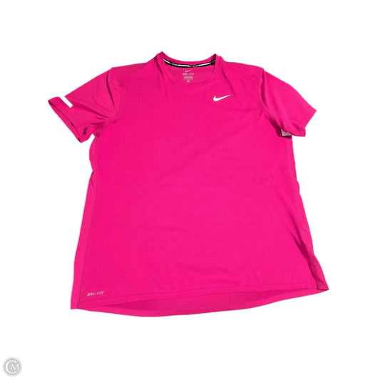 Athletic Top Short Sleeve By Nike In Pink, Size: L