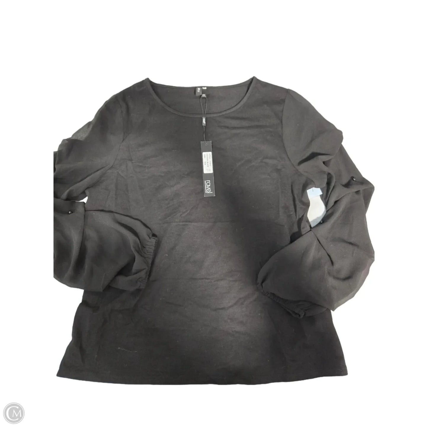 Top Long Sleeve By Cmc In Black, Size: M