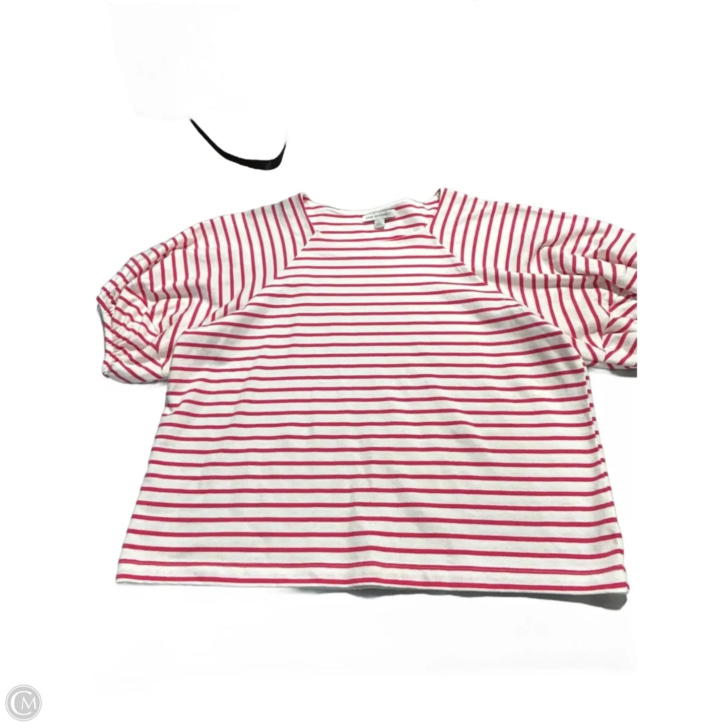 Top Short Sleeve By Free Assembly In Striped Pattern, Size: L