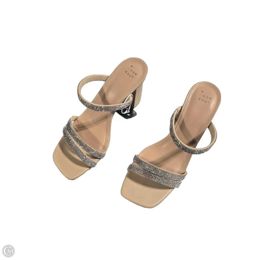 Shoes Heels Block By A New Day In Silver & Tan, Size: 9