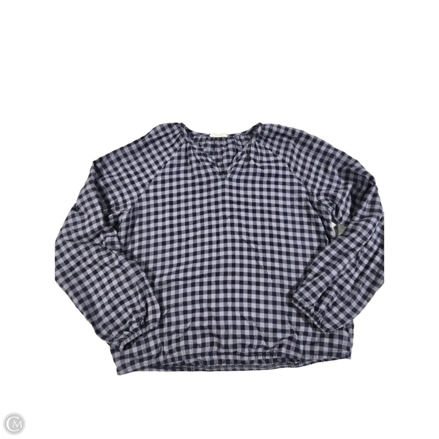 Top Long Sleeve By Maurices In Checkered Pattern, Size: L