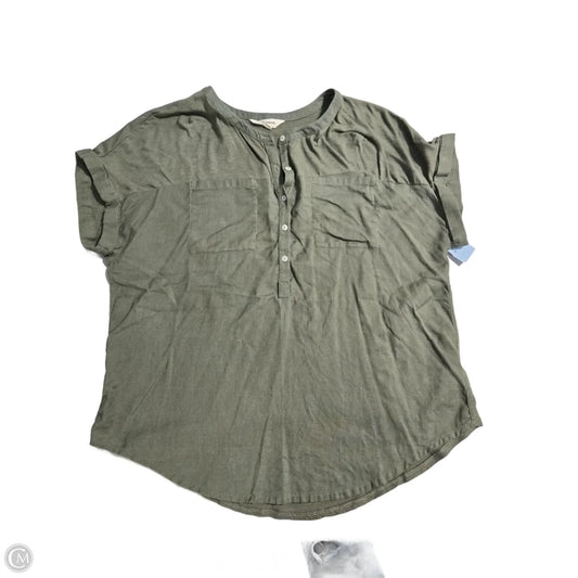 Top Short Sleeve By Lucky Brand In Green, Size: L