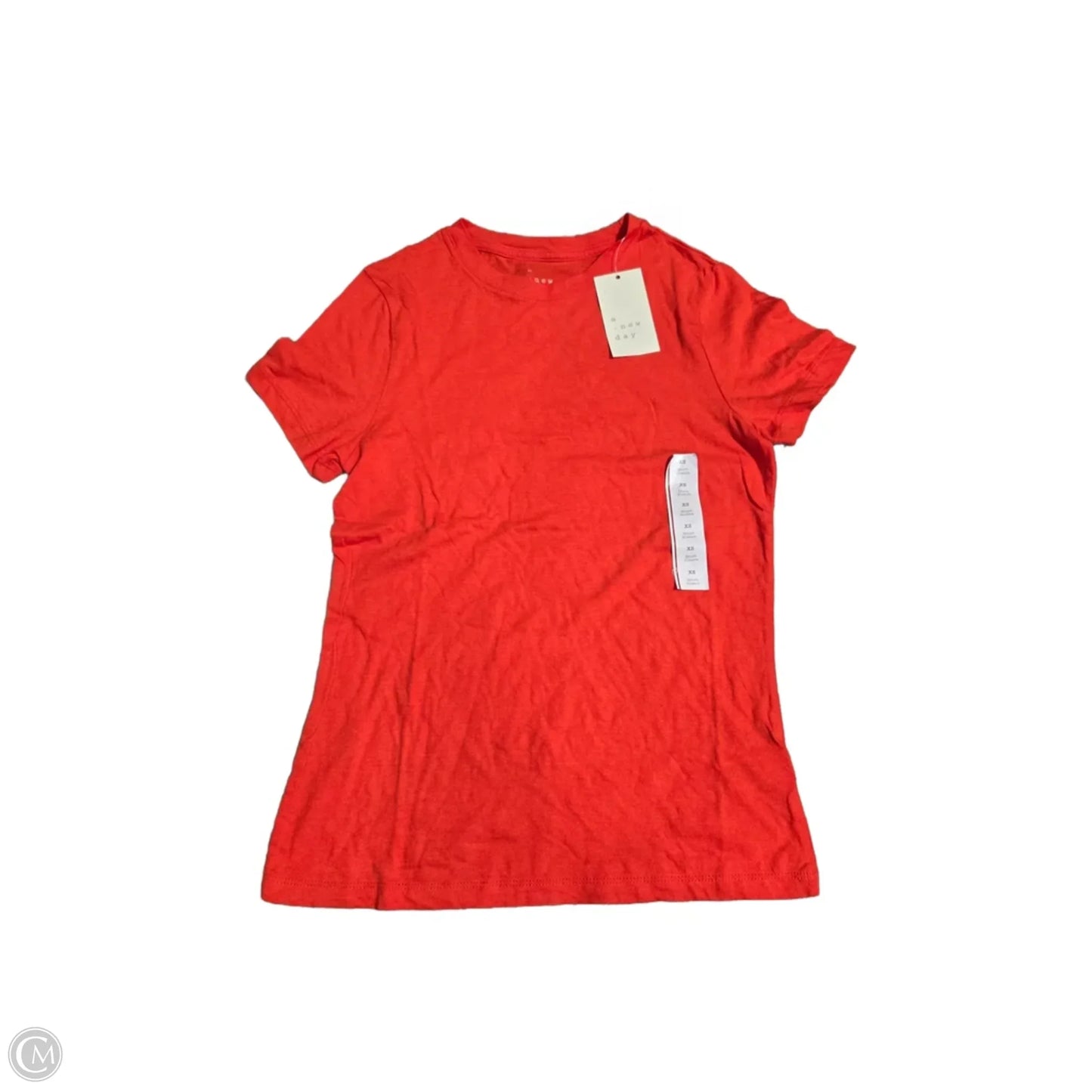 Top Short Sleeve Basic By A New Day In Orange, Size: Xs