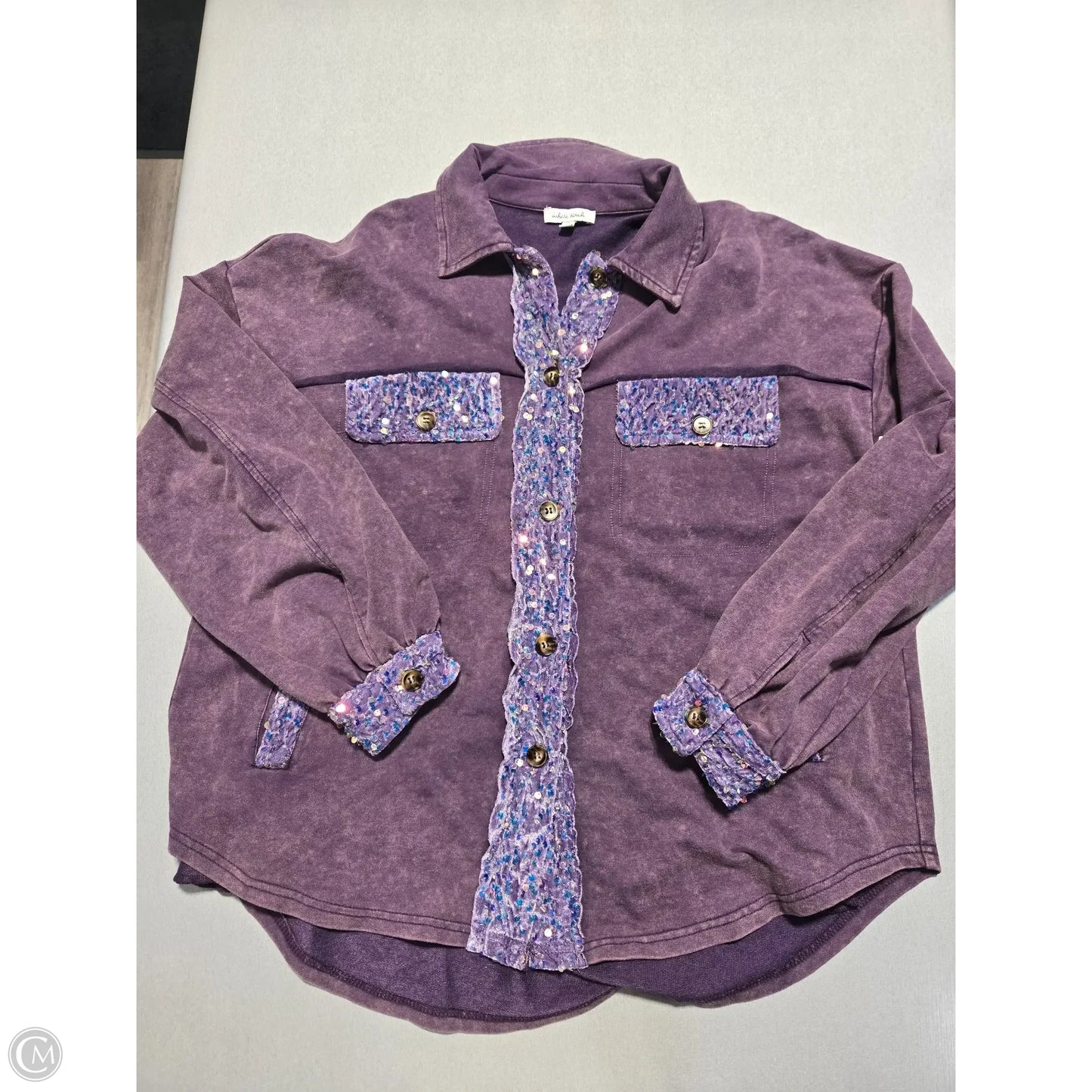 Top Long Sleeve By White Birch In Purple, Size: S