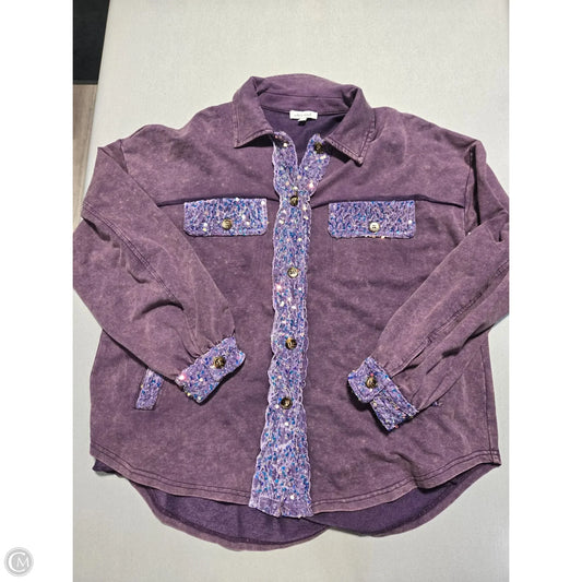 Top Long Sleeve By White Birch In Purple, Size: S