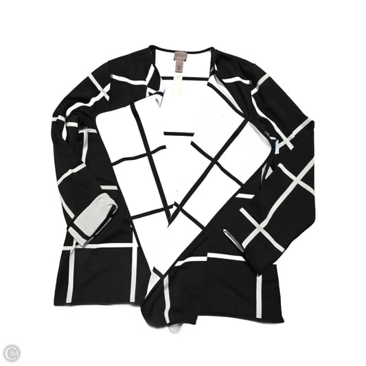 Cardigan By Chicos In Black & White, Size: M