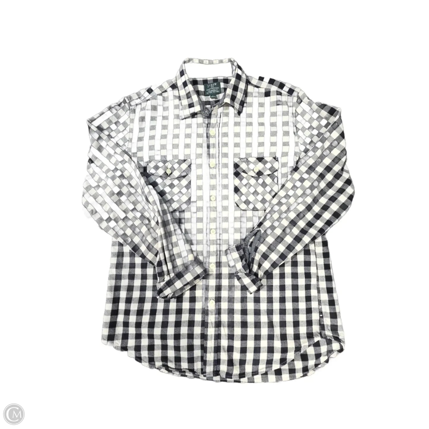 Top Long Sleeve By J. Crew In Checkered Pattern, Size: L