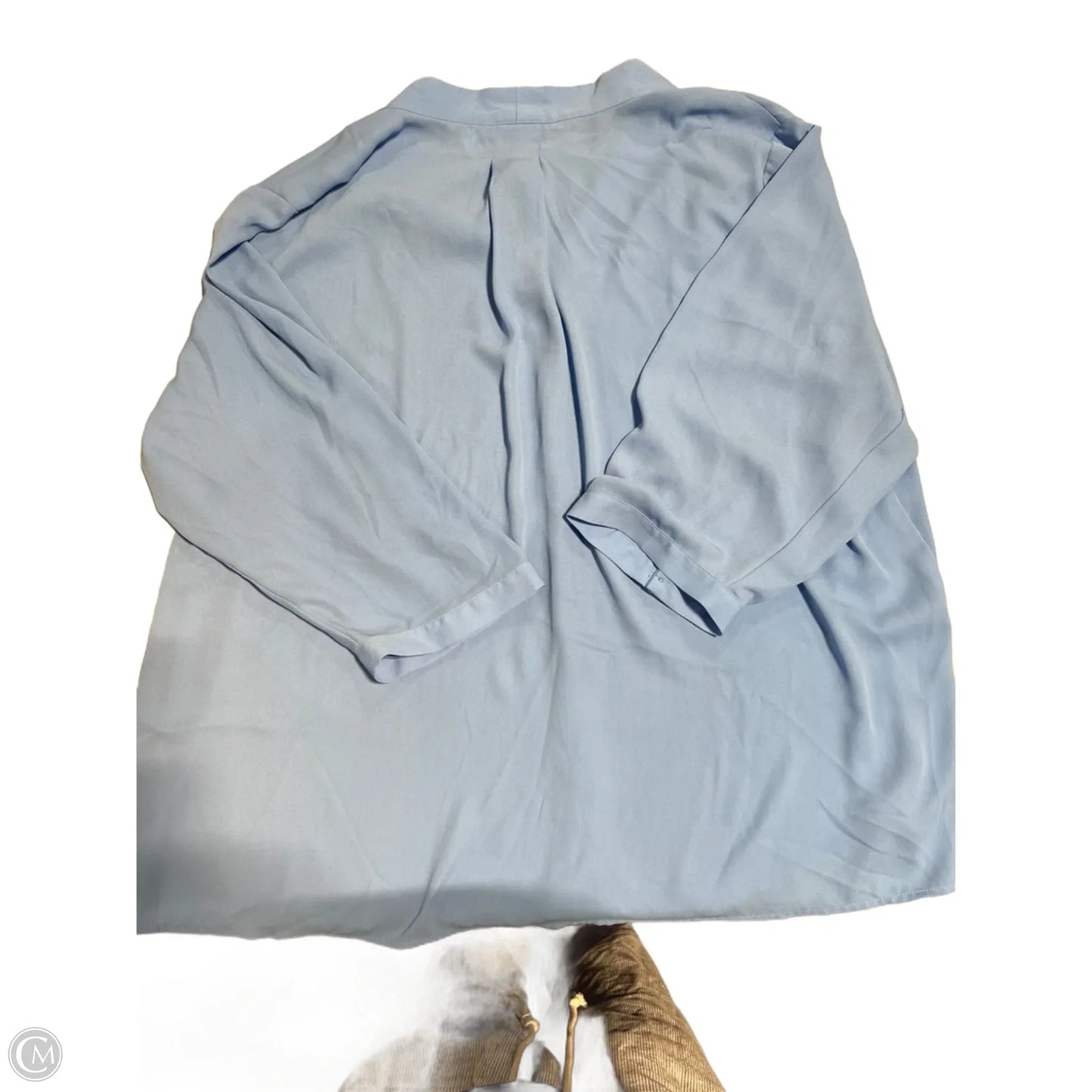 Top Long Sleeve By Investments In Blue, Size: 3x