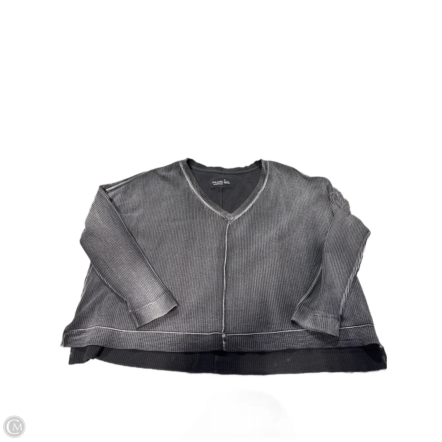 Top Long Sleeve By Pilcro In Grey, Size: M