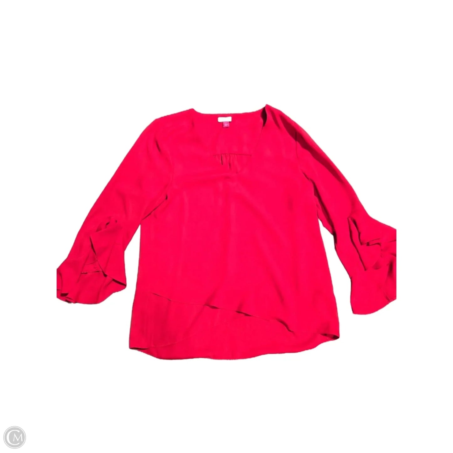 Top Long Sleeve By Vince Camuto In Red, Size: L