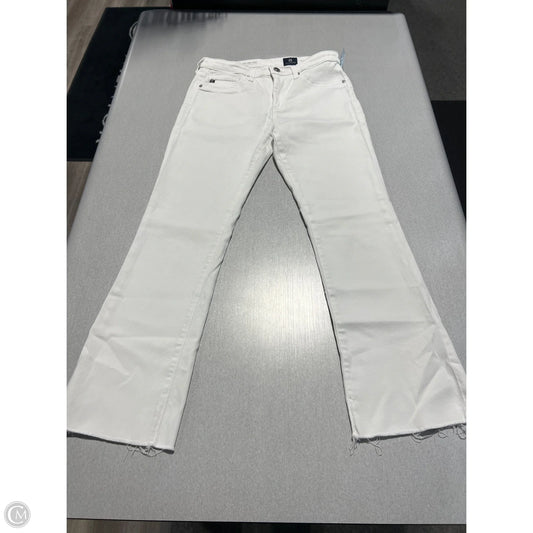 Jeans Cropped By Ag Jeans In White Denim, Size: 2