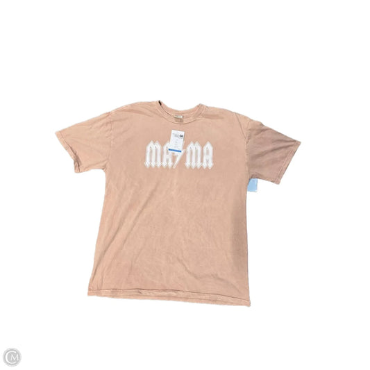 Top Short Sleeve Basic By Oat In Peach, Size: Xl