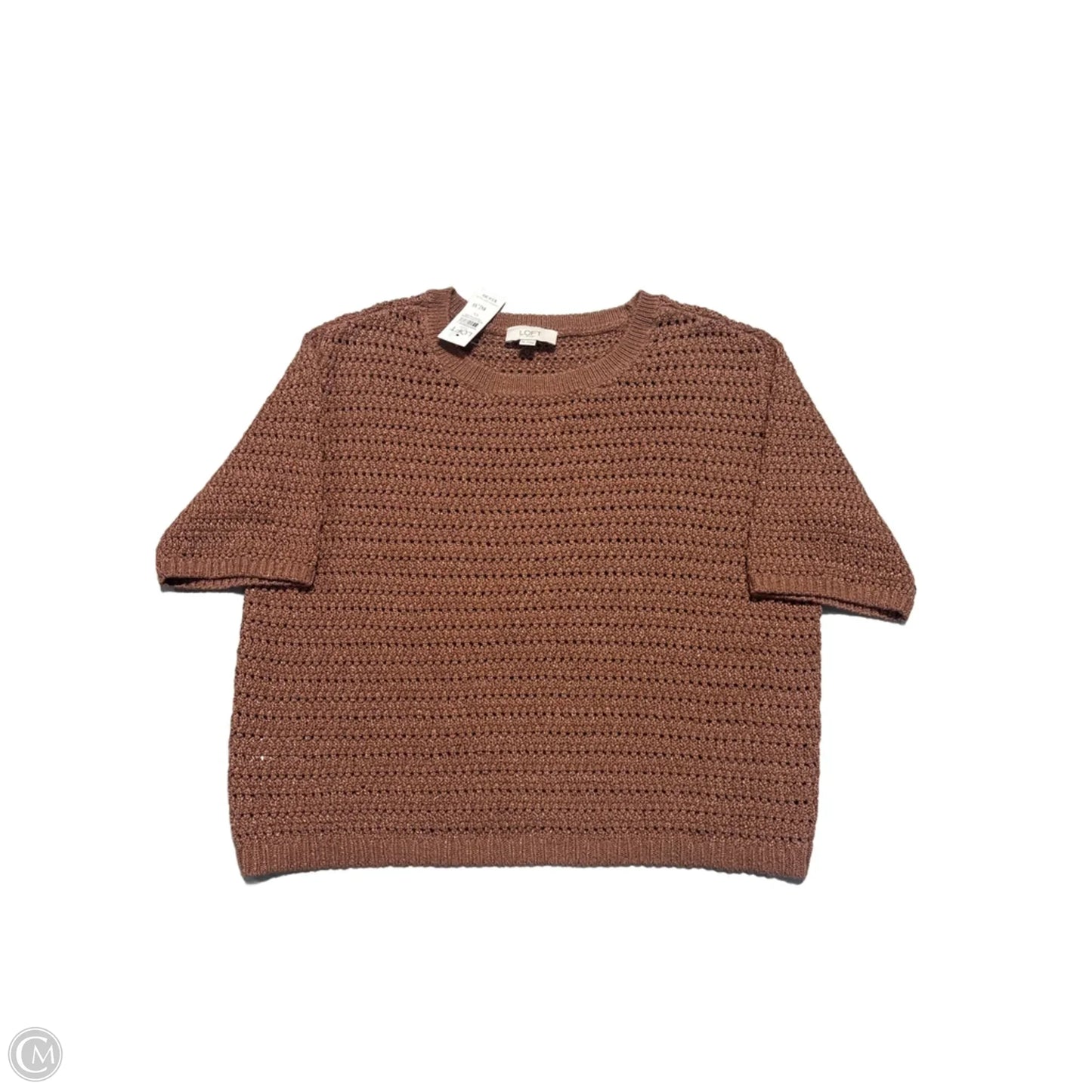 Sweater Short Sleeve By Loft In Brown, Size: Xs