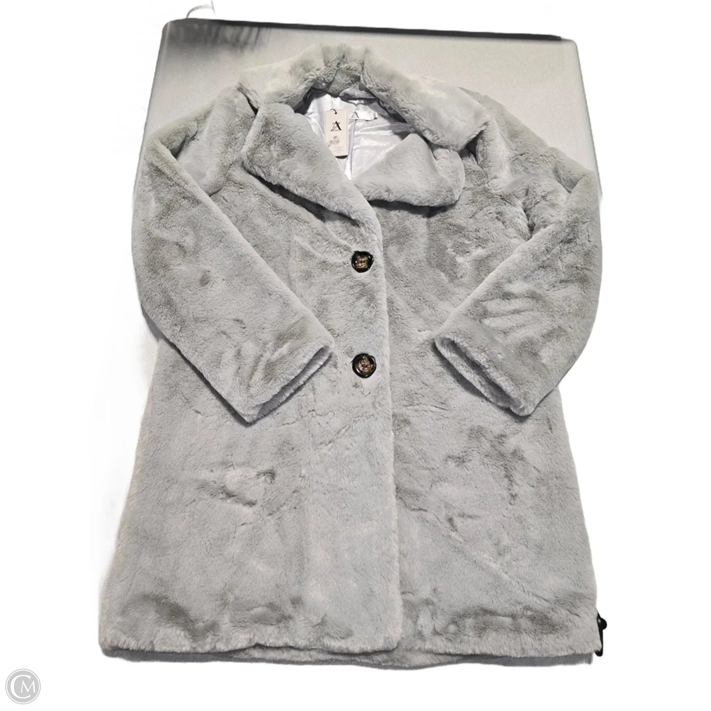 Jacket Faux Fur & Sherpa By Cmc In Grey, Size: M