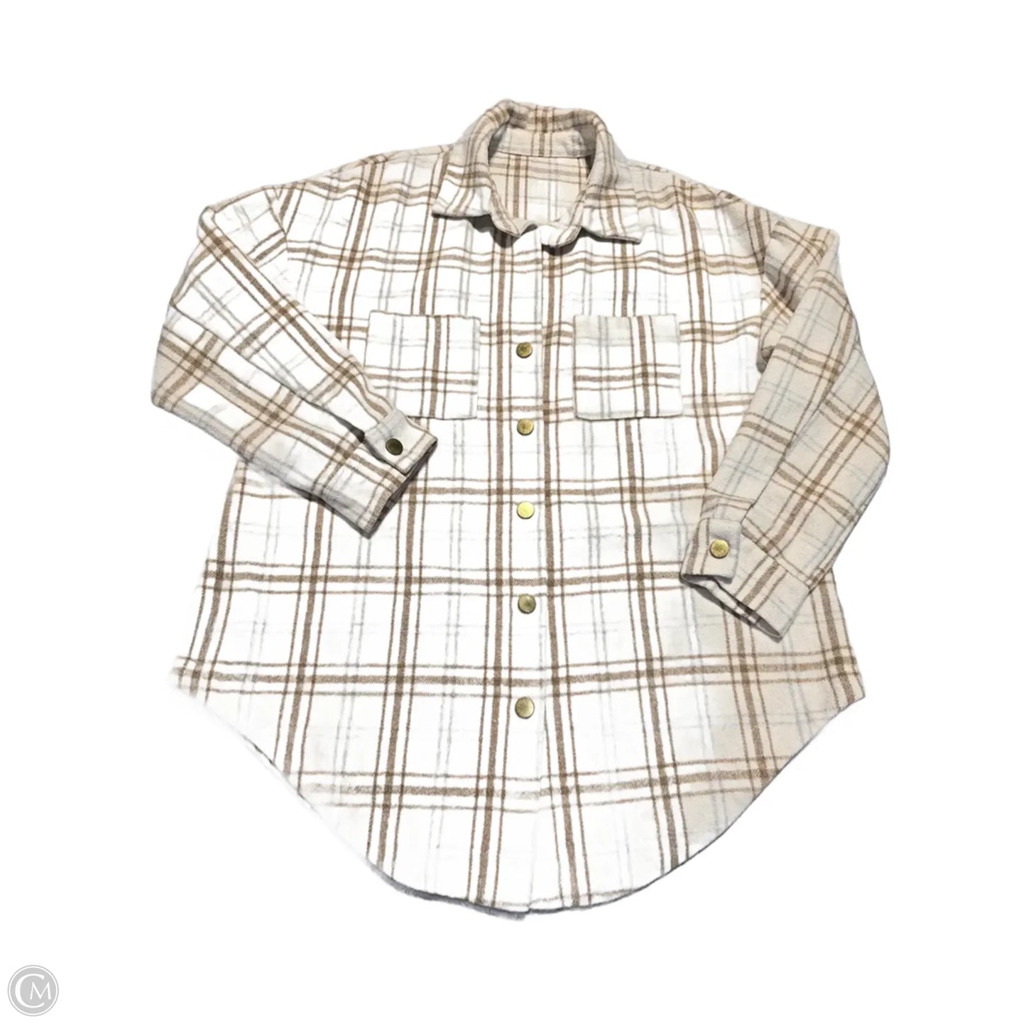 Top Long Sleeve By Cmf In Plaid Pattern, Size: S