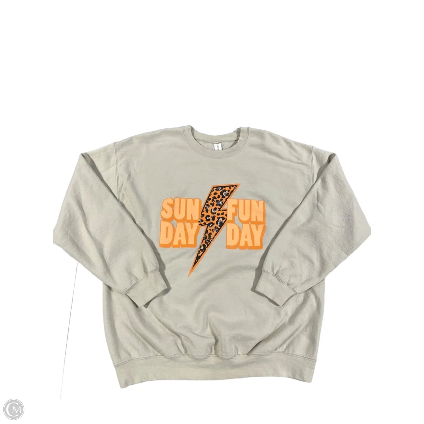 Sweatshirt Crewneck By Gildan In Tan, Size: L
