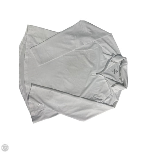 Athletic Top Long Sleeve Collar By Adidas In White, Size: M
