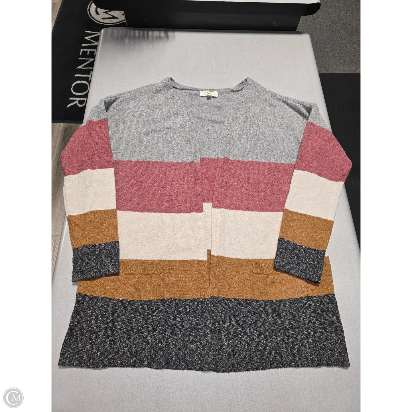 Cardigan By Cme In Grey & Pink, Size: Xl