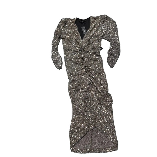 Dress Party Midi By Express In Gold & Silver, Size: M