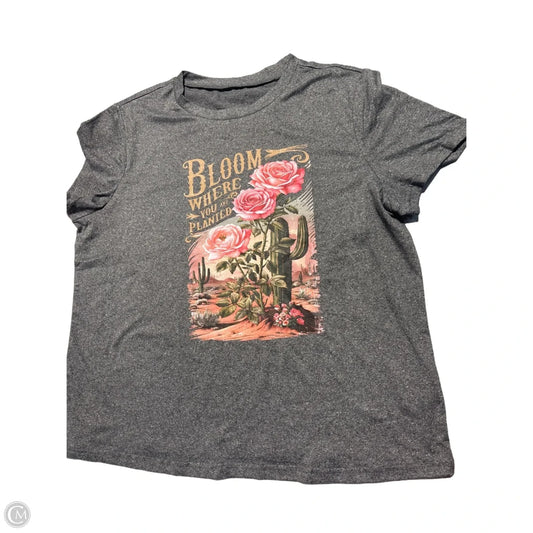 Top Short Sleeve Basic By Cmf In Grey, Size: L