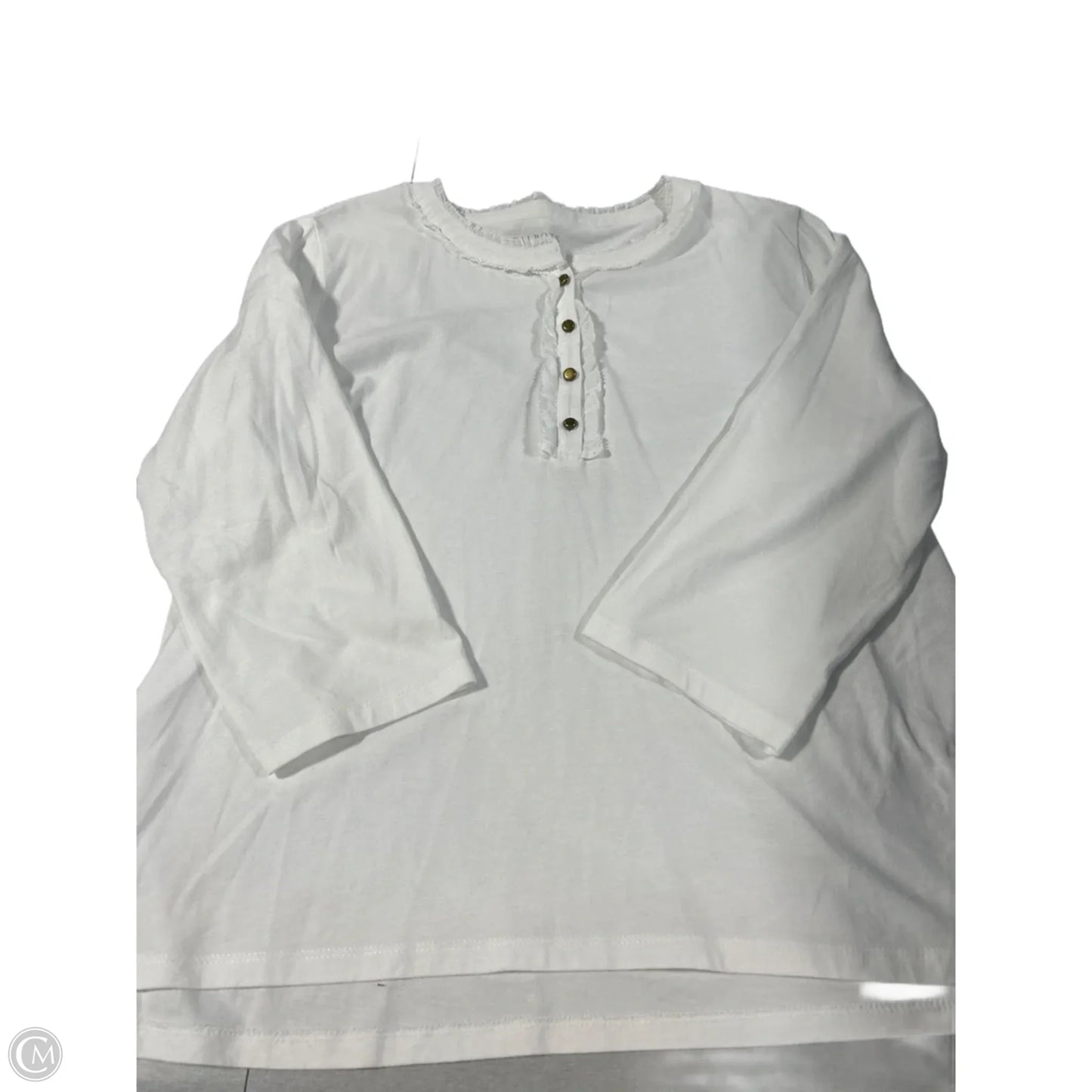 Top 3/4 Sleeve By Talbots In White, Size: Xlp