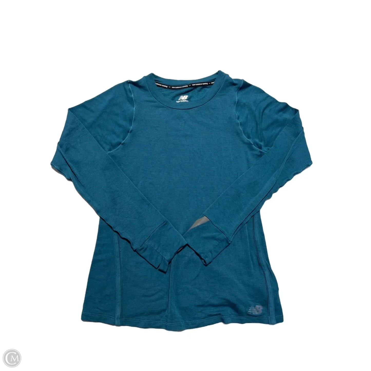 Athletic Top Long Sleeve Crewneck By New Balance In Teal, Size: M
