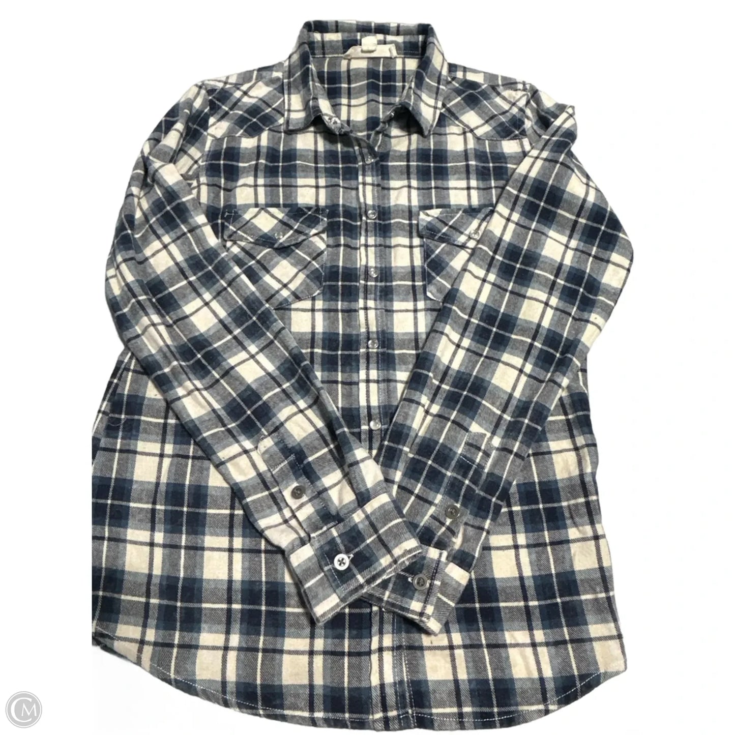 Top Long Sleeve By Lovestitch In Plaid Pattern, Size: S