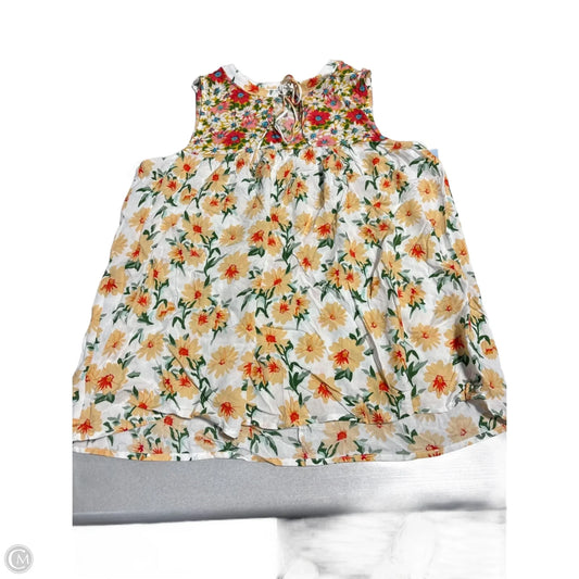 Top Sleeveless By Staccato In Floral Print, Size: M