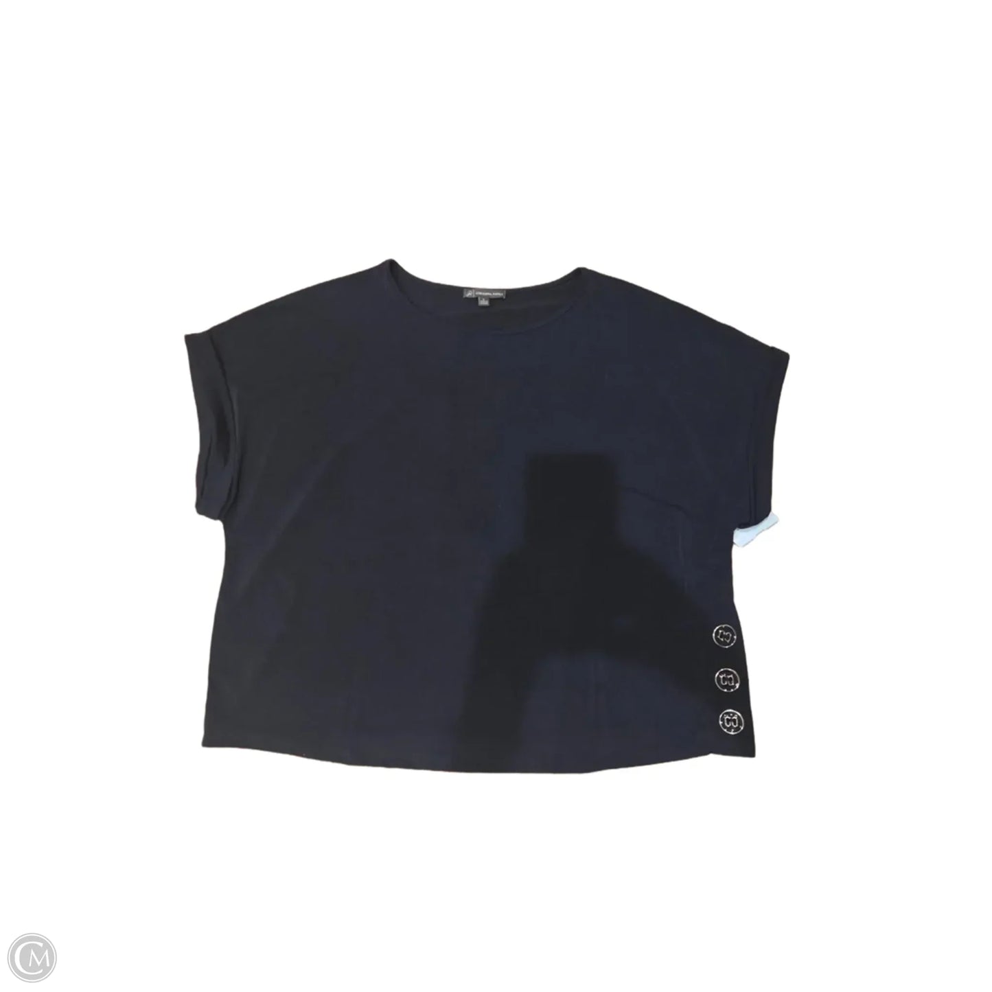 Top Short Sleeve Basic By Adrianna Papell In Navy, Size: L