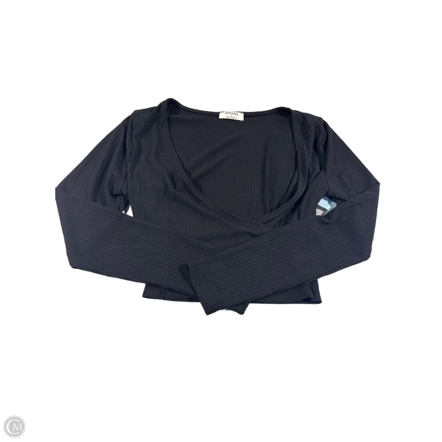 Top Long Sleeve By Zenana In Black, Size: L