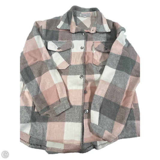 Top Long Sleeve By Cme In Grey & Pink, Size: S