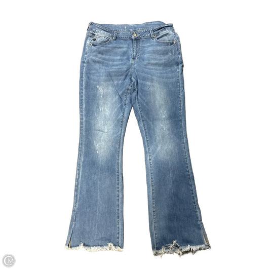 Jeans Flared By Kancan In Blue Denim, Size: 16