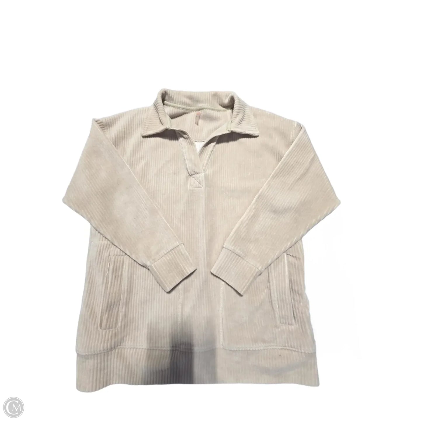 Top Long Sleeve By Mono B In Tan, Size: S