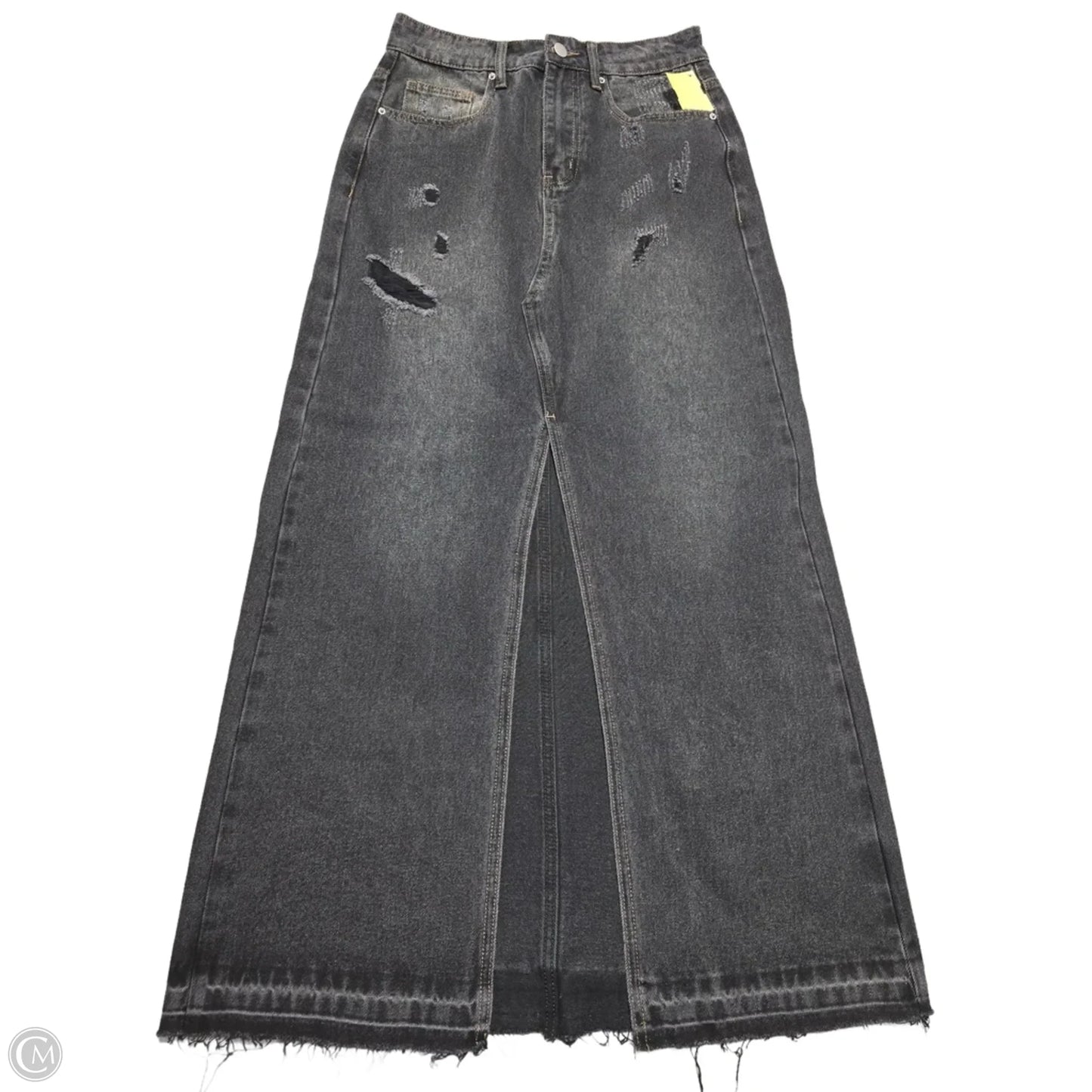 Skirt Maxi By Miss Love In Black Denim, Size: S