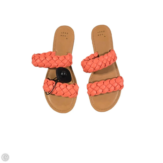 Sandals Flip Flops By A New Day In Coral, Size: 6.5
