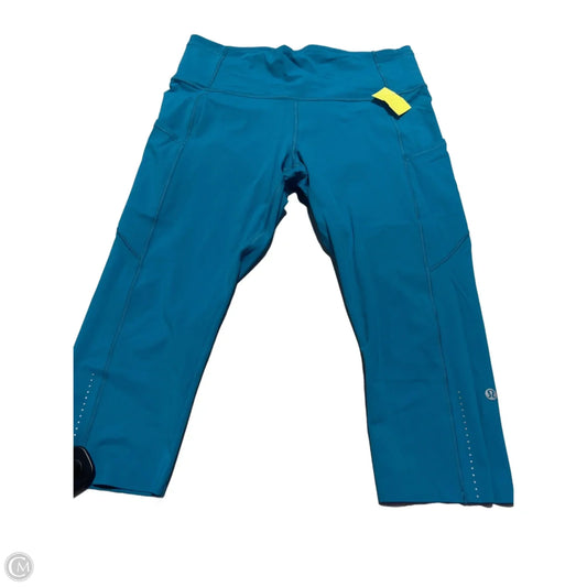 Athletic Capris By Lululemon In Teal, Size: 12