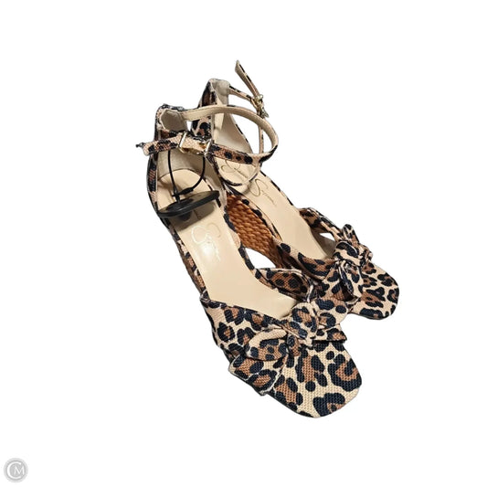 Sandals Heels Wedge By Jessica Simpson In Animal Print, Size: 8