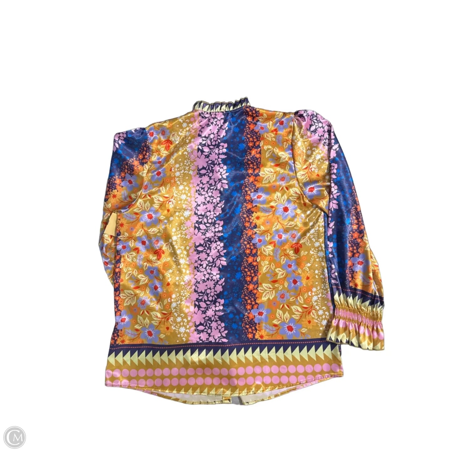 Top Long Sleeve By David Cline In Floral Print, Size: L