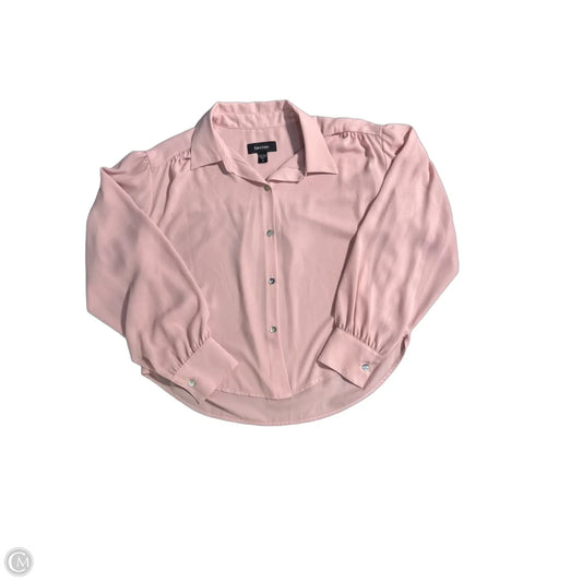 Blouse Long Sleeve By Karen Kane In Pink, Size: S