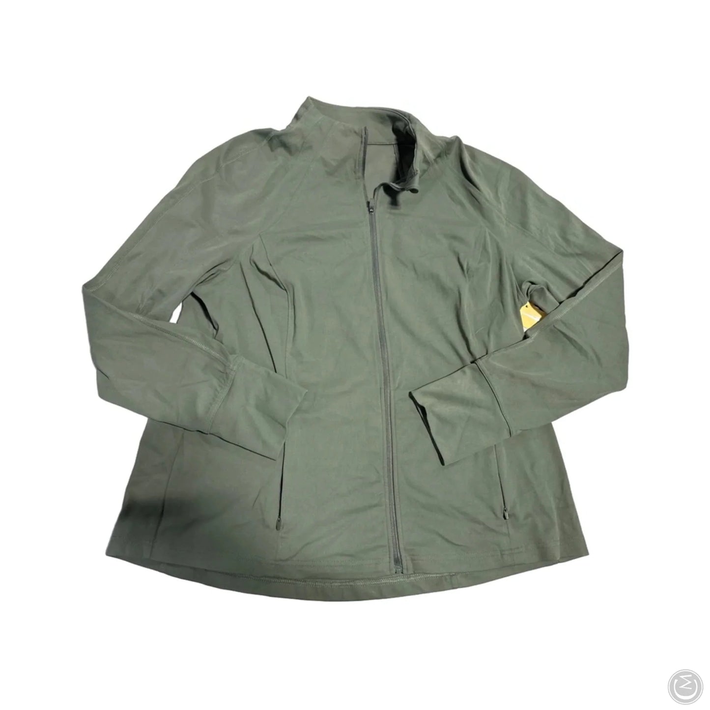Athletic Top Long Sleeve Collar By Avia In Green, Size: Xxl