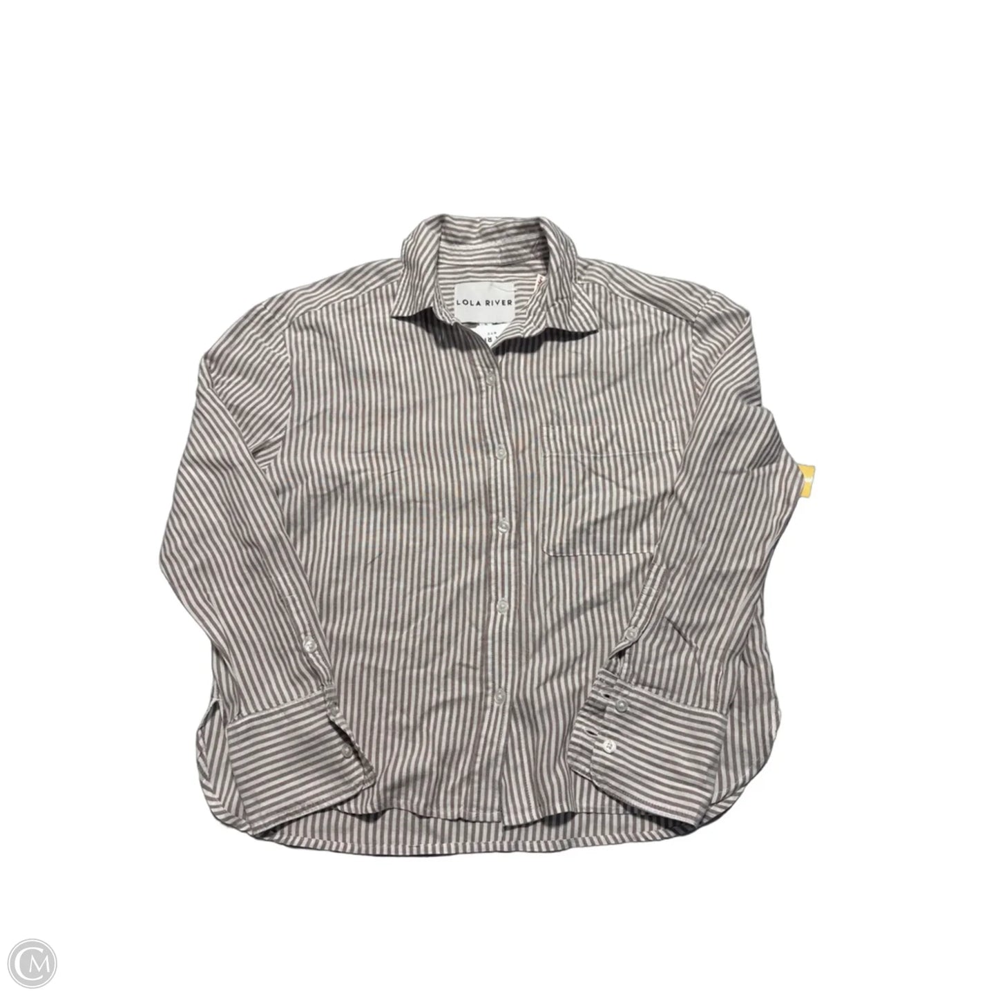 Top Long Sleeve By Lola River In Striped Pattern, Size: S