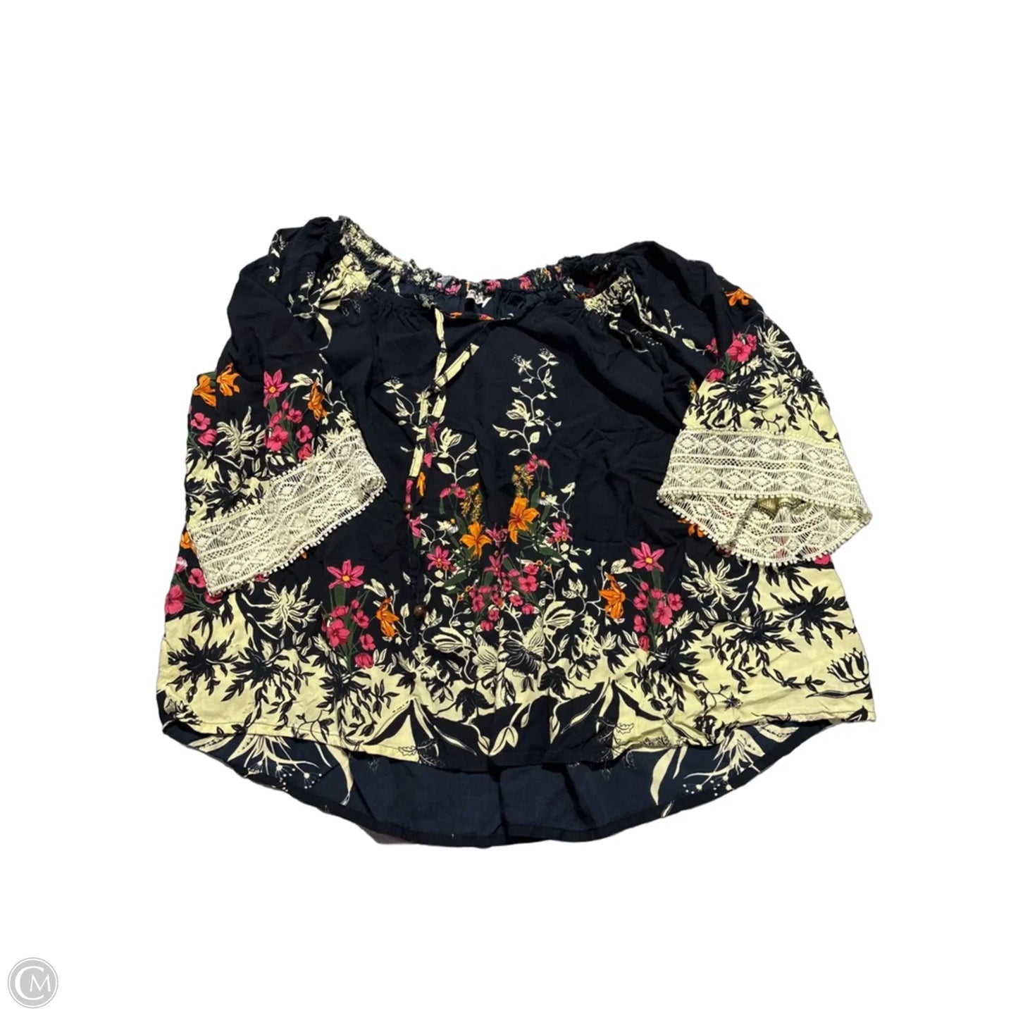 Top Short Sleeve By Cmc In Floral Print, Size: 2x