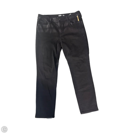 Jeans Straight By Old Navy In Black Denim, Size: 14