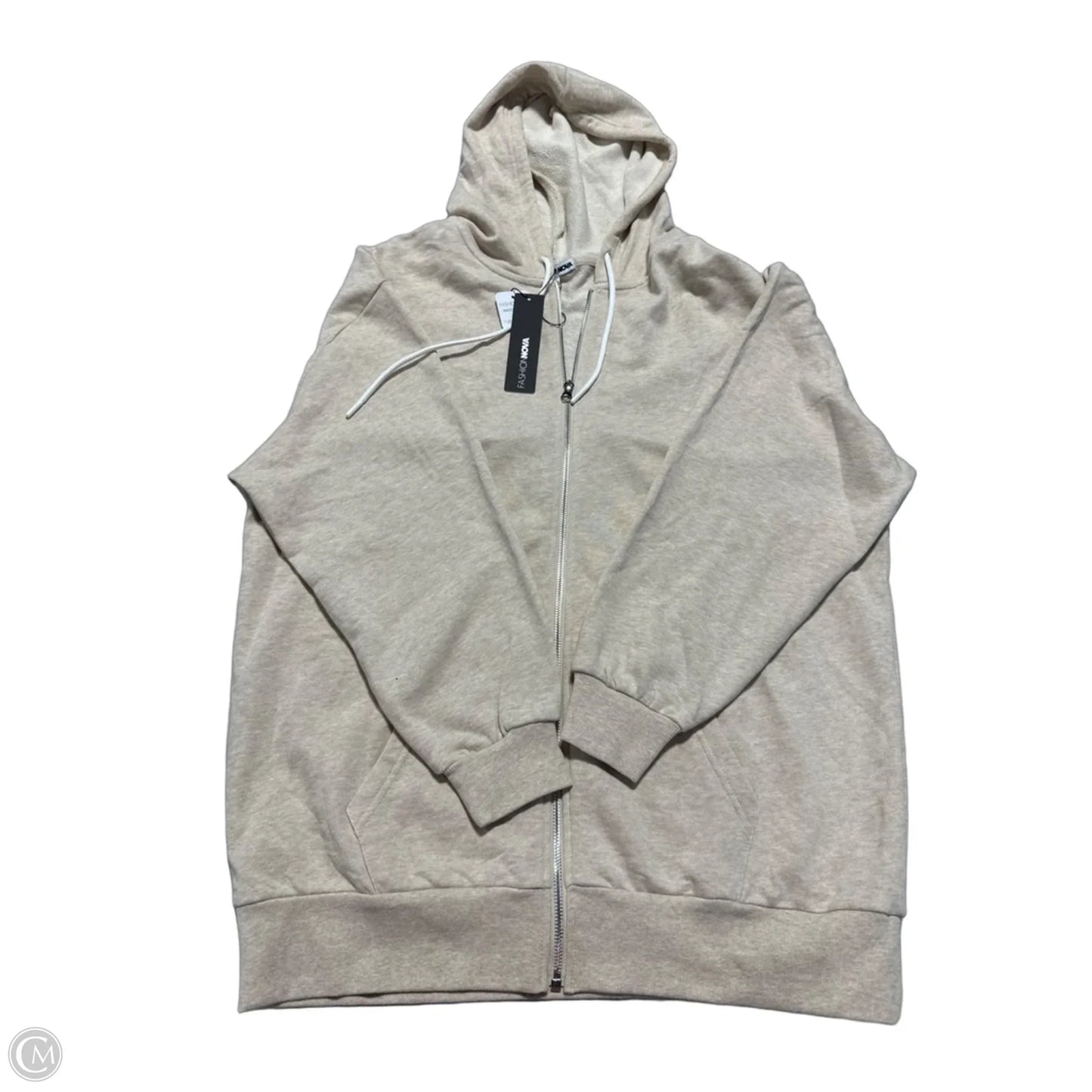 Sweatshirt Hoodie By Fashion Nova In Tan, Size: S