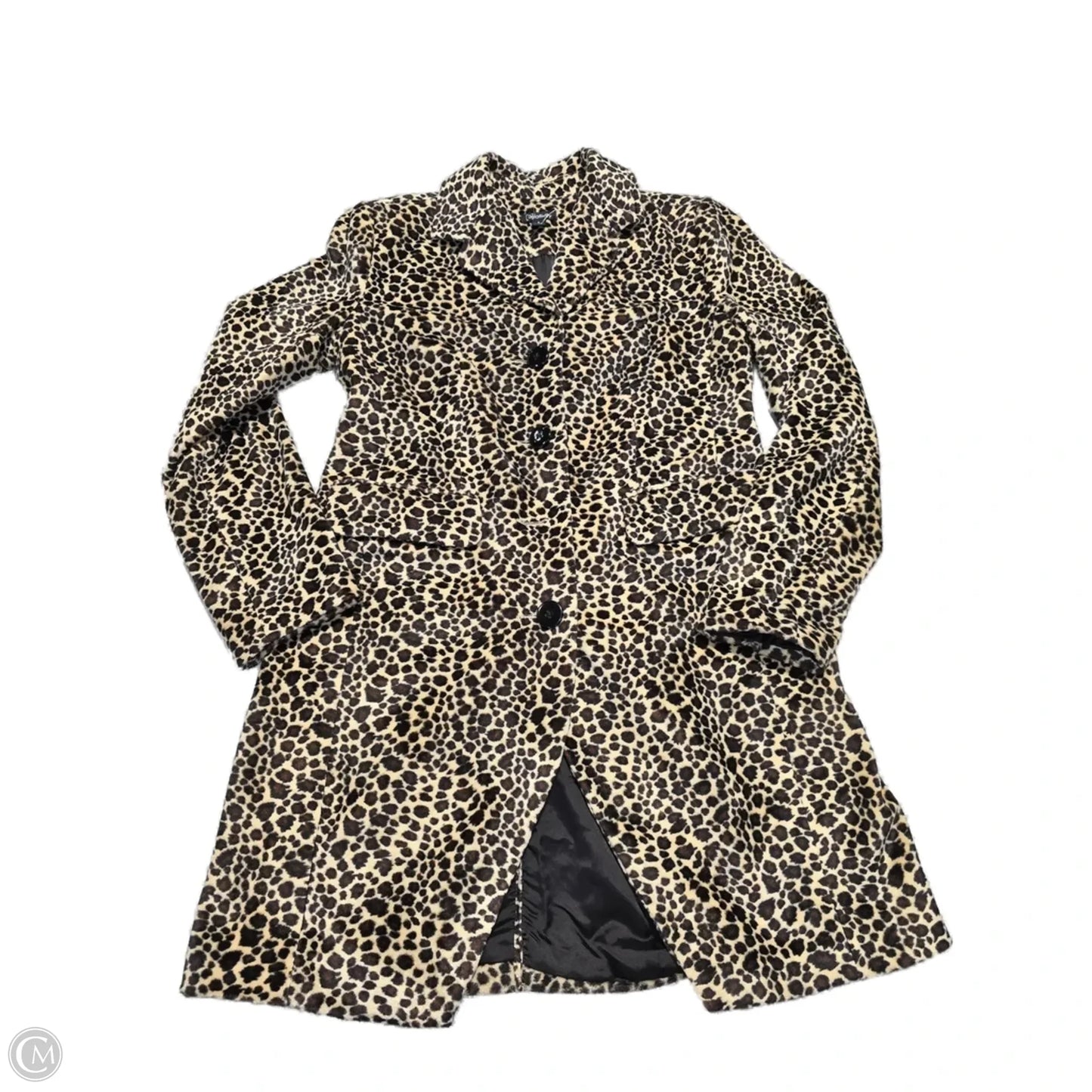 Coat Trench Coat By Relativity In Animal Print, Size: S