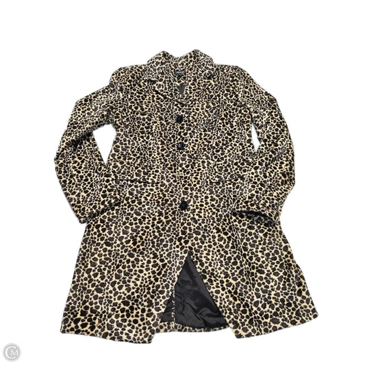 Coat Trench Coat By Relativity In Animal Print, Size: S